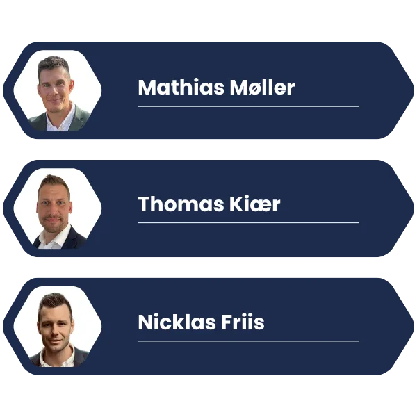 Teamet bag Autoconnect. Mathias, Thomas og Nicklas